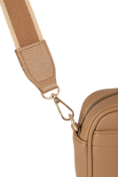 Vivisence Damen Schultertasche mit Reißverschluss Verstellbarer Riemen, Braun