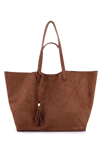 Vivisence Large Women's Shoulder Bag Polyester Shopper Tote Handbag, brown