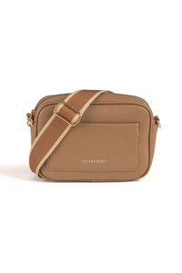 Vivisence Damen Schultertasche mit Reißverschluss Verstellbarer Riemen, Braun