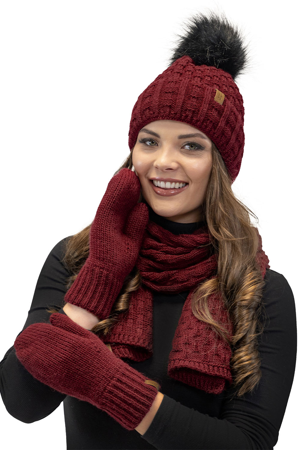 Vivisence Écharpe Femme Hiver Douce Et Chaude Pour Les Journées Froides 7015S, bordeaux