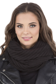 Vivisence Loop Scarf Double Layered Ideal For Cold Winter Days 7017S, black