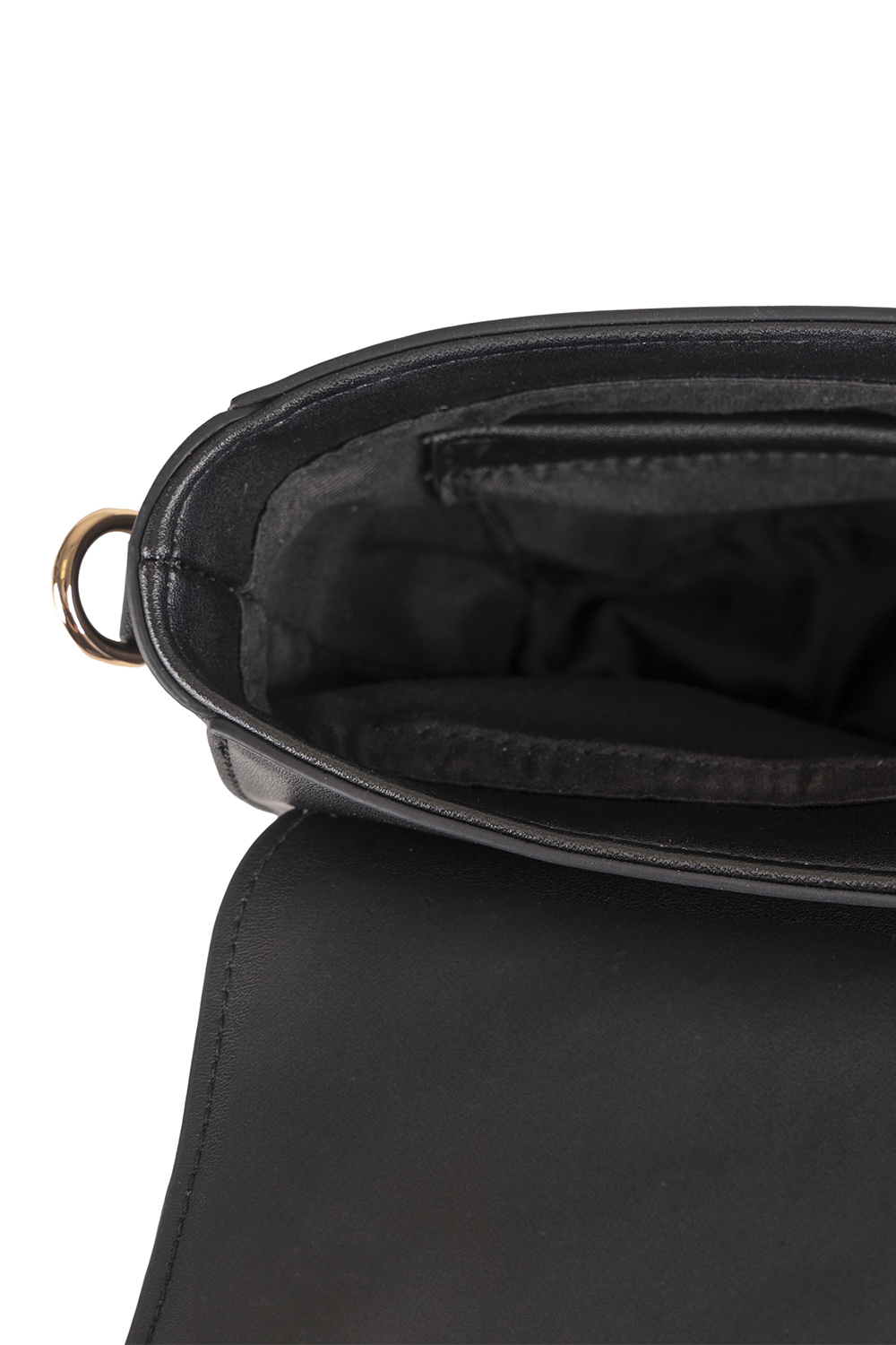 Vivisence Damen Schultertasche Magnetverschluss mit Zierstreifen, Schwarz