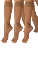 Vivisence Chaussettes Hautes Femme Montantes De Qualité Supérieure Pour Un Confort Optimal Avec Épaisseur 20 Den Renforcées Aux Orteils Bords Élastiques Larges Ne Comprimant Pas Avec Lot De 3, beige