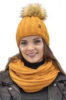 Vivisence Écharpe Tube Femme Hiver Moderne Et Confortable En Fil Chaud Double 7019S, miel