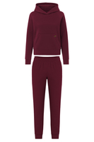 Vivisence Women's Tracksuit Set With Loose Hoodie And Tapered Trousers Stylish Activewear Featuring Elastic Waistband Side Pockets And Ribbed Trims For Daily Comfort,