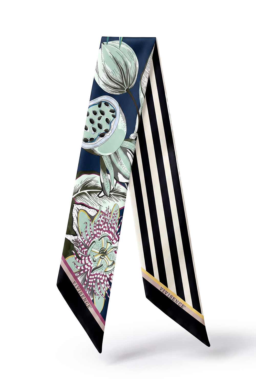 Vivisence S180-012 Foulards et écharpes foulard, bleu marine/bleu/rayé