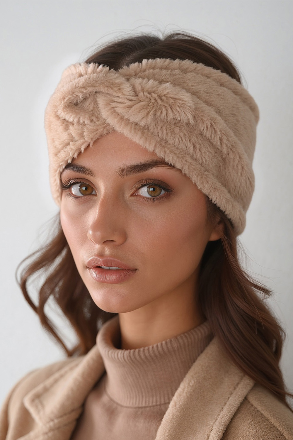 Vivisence Damen Stirnband Weiche Wärmt An Kalten Tagen, Beige