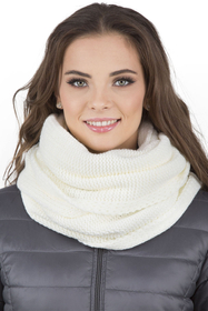 Vivisence Stylish Women's Winter Set Including Pompom Hat And Cozy Snood Scarf Made From Soft And Warm Fabric Smooth Fleece Lining Ideal For Cold Days, ecru