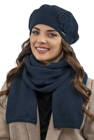 Vivisence Béret En Laine Femme Protection Thermique Pour Les Jours Froids 7037, bleu foncé
