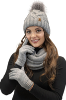 Vivisence Women's Winter Gloves Soft And Warm Ideal For Cold Weather 7014, light grey