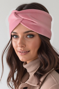 Vivisence Damen Stirnband Herbst Winter Gestrickt Mit Dekorativem Knoten Weich Und Warm Elastisch Kopfband Ideal Für Kühle Tage Modeaccessoire Outdoor Alltag, rosa