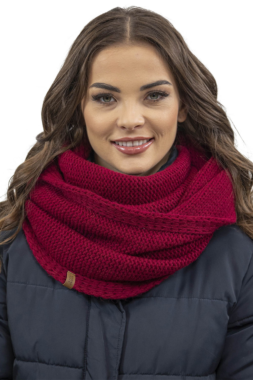 Vivisence Bonnet Femme Et Écharpe Pour L'automne et L'hiver À Pompon Cache-cou Ensemble Classique En Fils Chauds Avec Doublure En Polaire Parfait Pour Les Journées Froides 7014, bordeaux