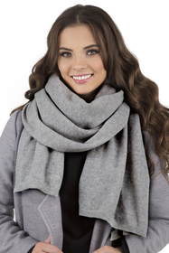 Vivisence Women's Winter Scarf Warm Comfortable For Cold Days 7101, light grey