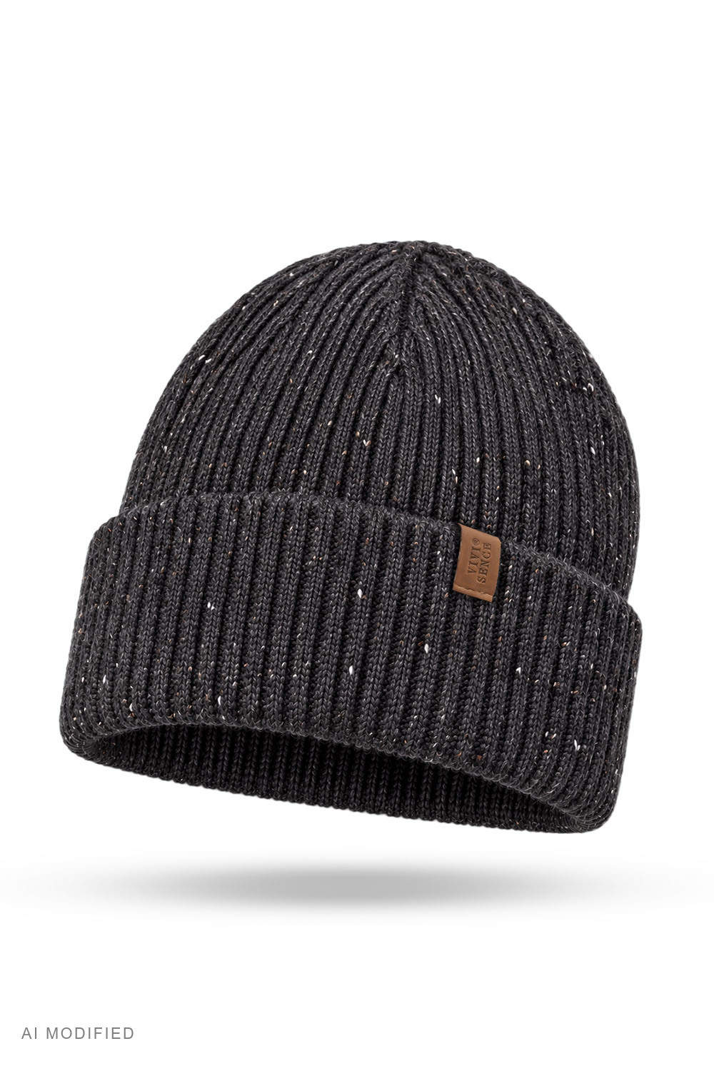 Vivisence Herren Beanie Mütze Merinowolle Seide Wintermütze, dunkelgrau