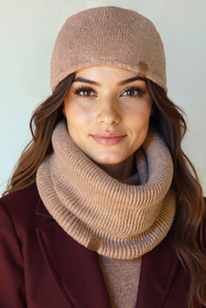 Vivisence Damen Mütze Mit Merinowolle Sanft Zur Haut Für Winterkomfort, Beige
