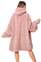 Vivisence Blanket Hoodie and Socks Set Warm and Cozy Wearable Blanket Sweatshirt with Large Pocket Extended Back Long Sleeves and Durable Ankle-Length Socks for Everyday Comfort, pink
