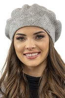 Vivisence Béret Femme Automne Hiver En Laine Avec Style Élégant Et Chaud 7050, gris clair