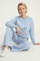 Vivisence Femme Ensemble de Survêtement Sweat Et Pantalon Tissu Extensible Confort Quotidien, bleu ciel