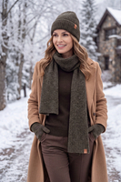 Vivisence Women's Ribbed Wool Blend Scarf, brown