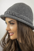 Vivisence Bonnet Femme Style Classique En Tricot Chaud Pour L’Automne Hivernal 7043, gris foncé