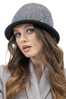 Vivisence Chapeau Femme Hiver Classique En Fil Chaud Idéal Pour Offrir 7044, pied-de-poule noir