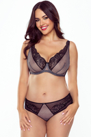 Vivisence underwired non padded lace polka dot bra 1054, black