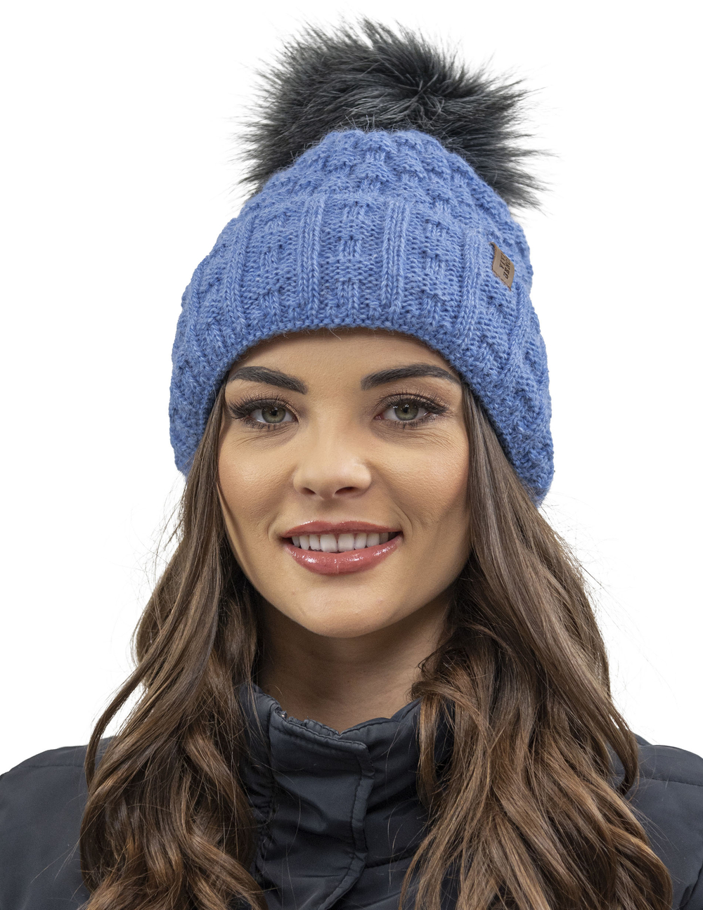 Vivisence Wintermütze mit Bommel Damen Warmes Ideal Für Kalte Wintertage 7015, Denim