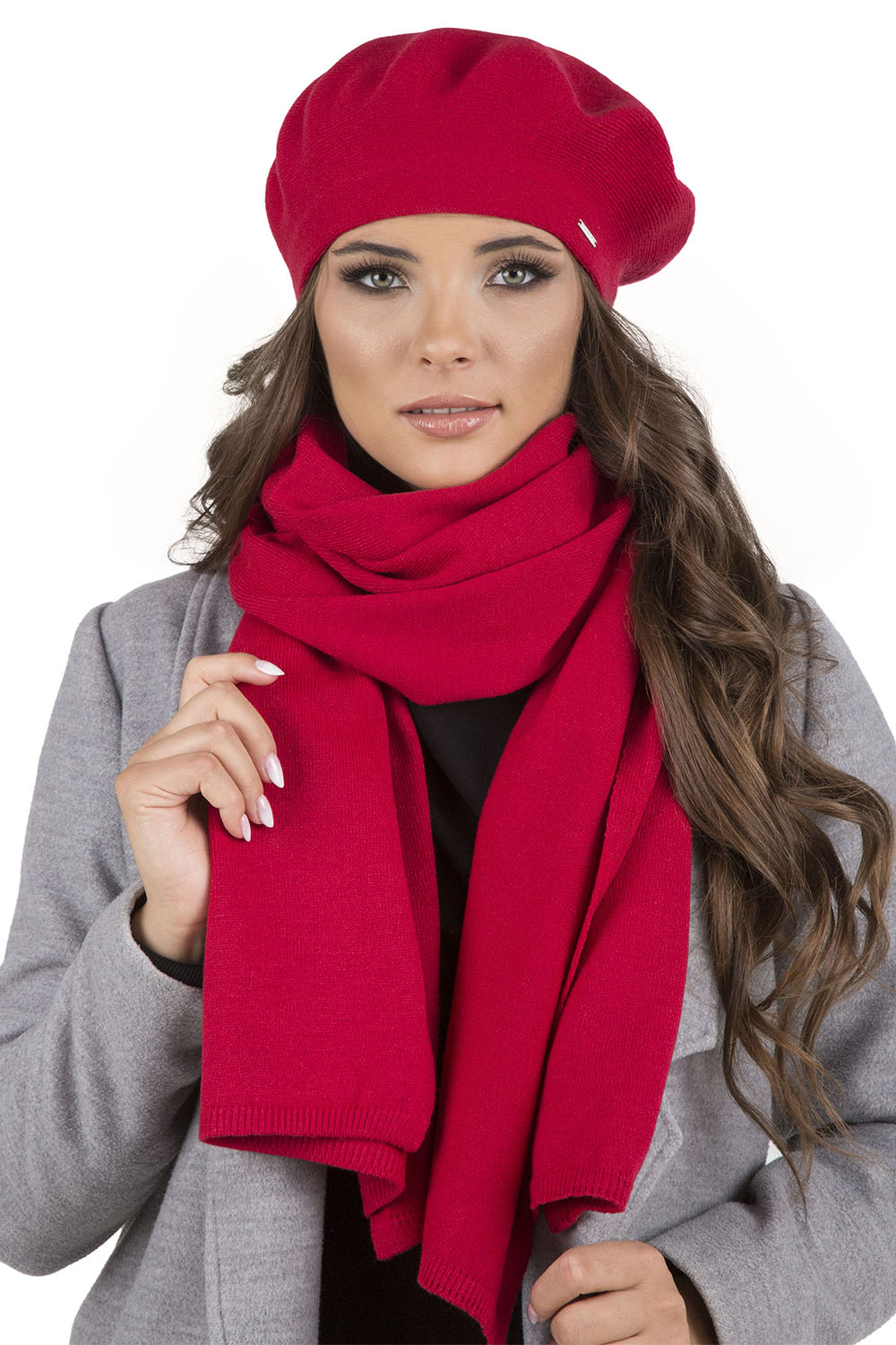 Vivisence Écharpe Femme Hiver Tricotée Chaude Et Confortable Journées Froides 7102, rouge