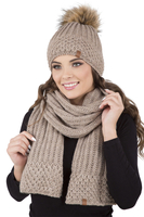 Vivisence Knitted Classic Scarf For Women Soft And Warm Everyday Look 7016S, beige