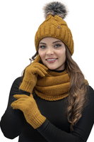 Vivisence Damen Winter Handschuhe Weichem und Warme Ideal für Kaltes Wetter 7014, dunkelgelb