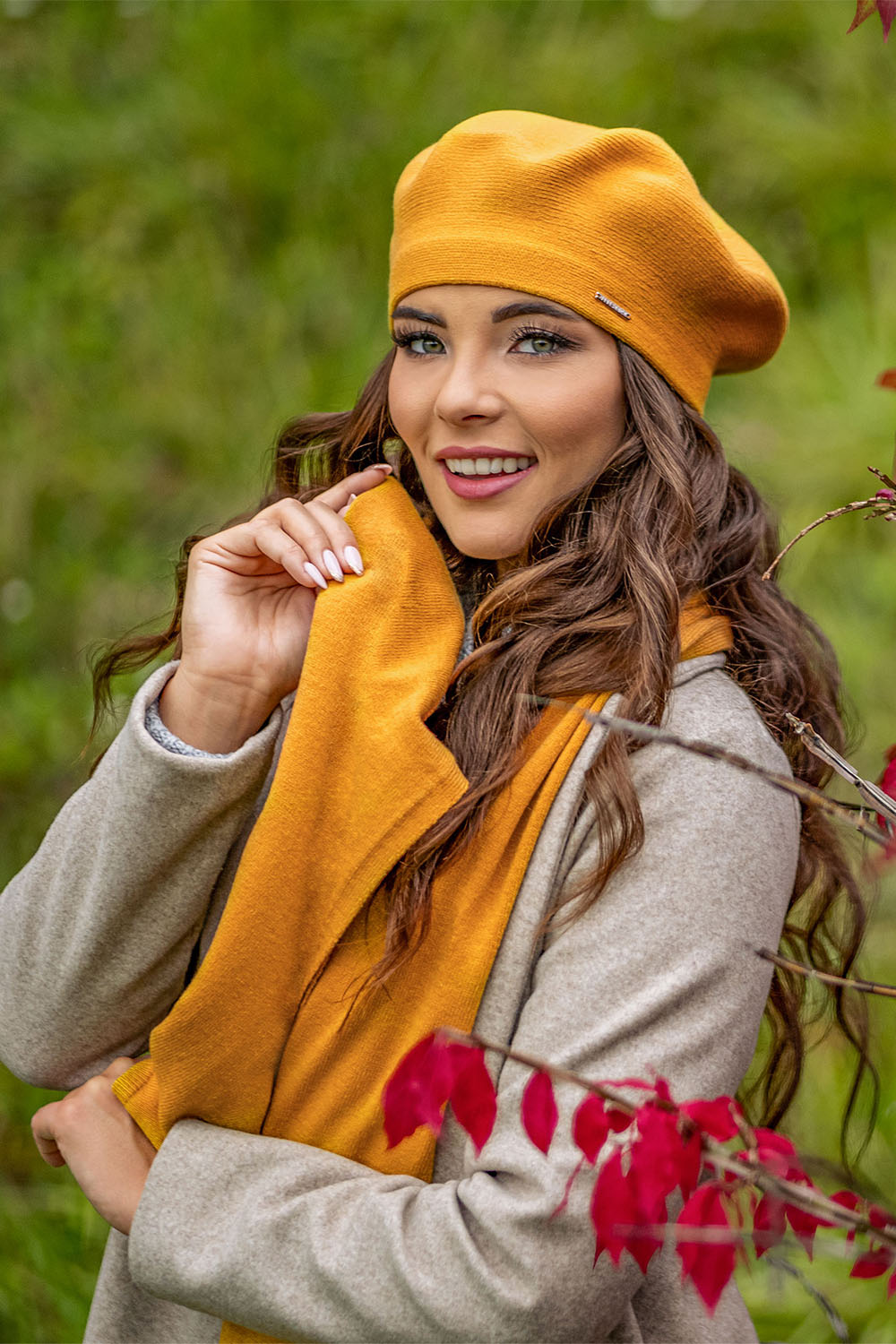 Vivisence Mütze Schal Set Klassisch Form Wärme Und Stil An Wintertagen 7005, honig