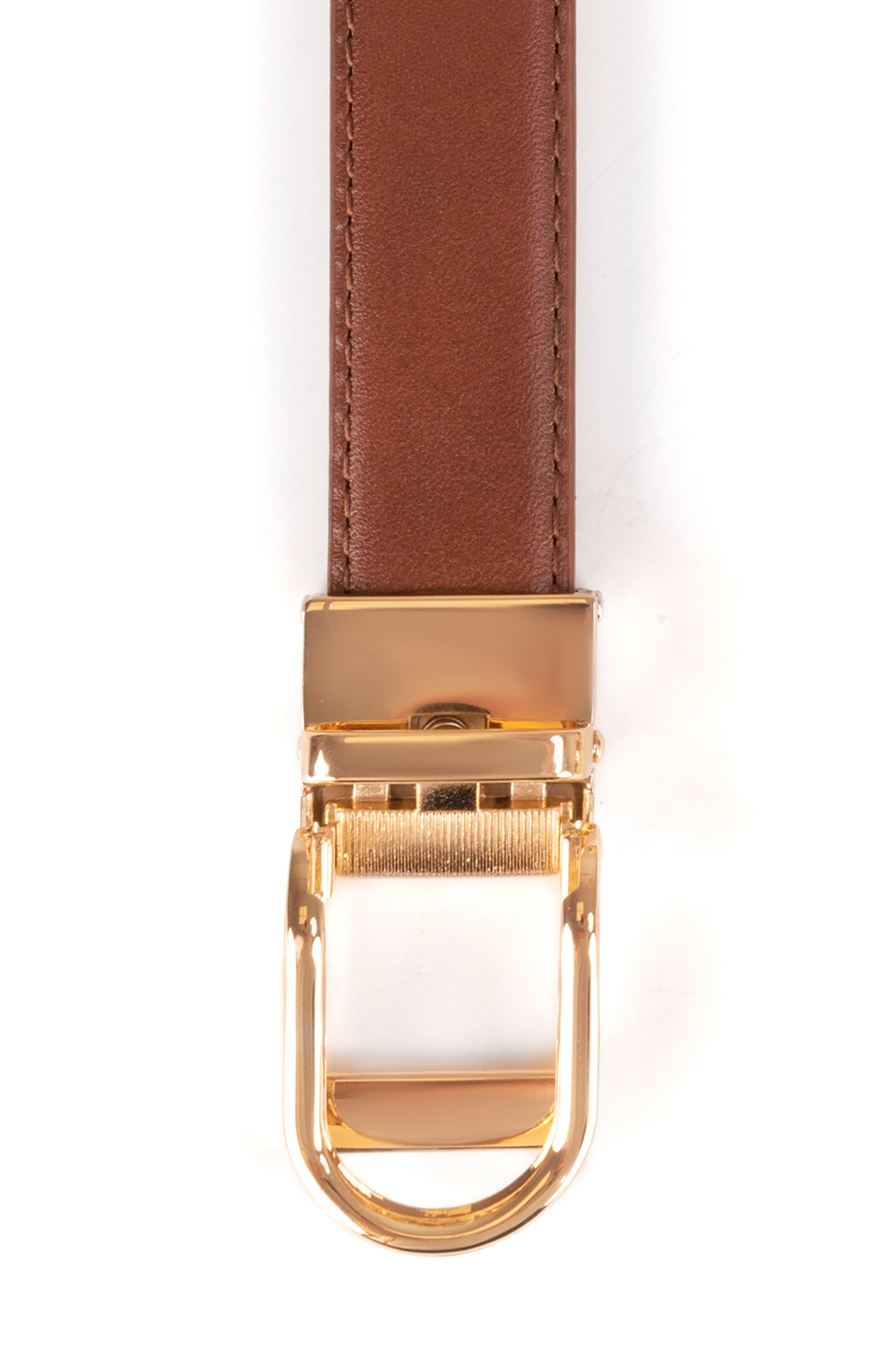 Vivisence Women's Leather Belt Slim Profile Secure Closure Everyday Essential P0005, brown