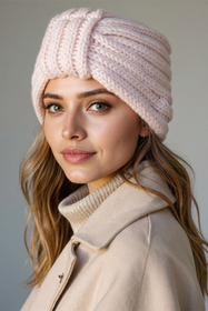 Vivisence Femme Bonnet Hiver Maille Merinos et Coton Ajusté Chaleur Confort, rose