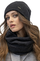 Vivisence Écharpe Tube Femme Hiver Moderne Et Confortable Pour Journées Froides 7108, noir mélange