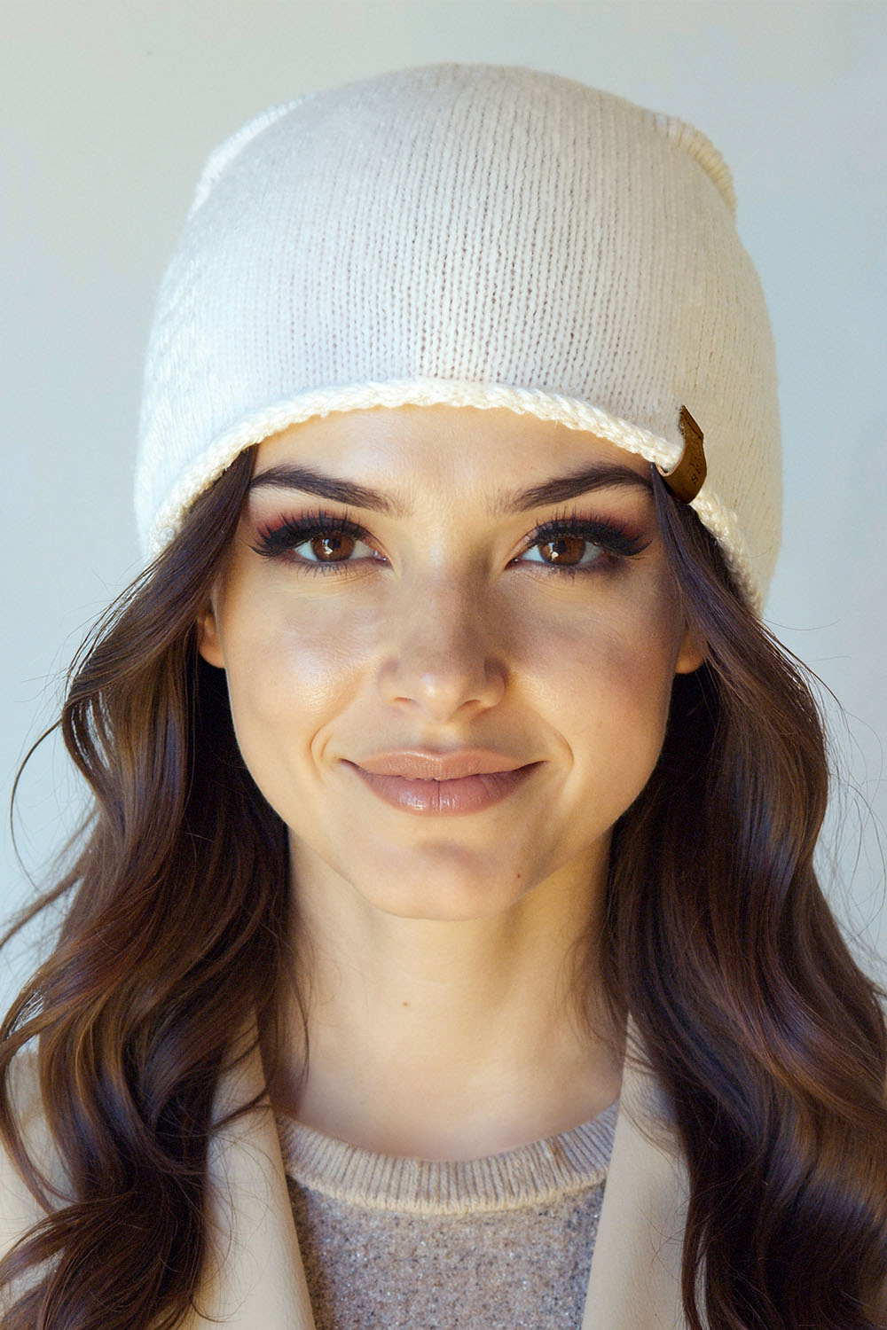 Vivisence Femme Bonnet Hiver Laine Merinos Doux Chaleur Et Confort Ajuste, ecru