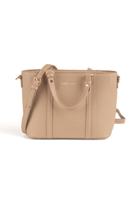 Vivisence Damen Schultertasche mit Reißverschluss Verstellbarer Riemen, Beige