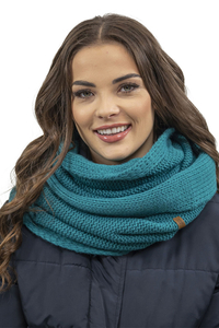 Vivisence Écharpe Tube Tricotée Femme Chaude Et Confortable Pour L’Hiver 7103, turquoise foncé