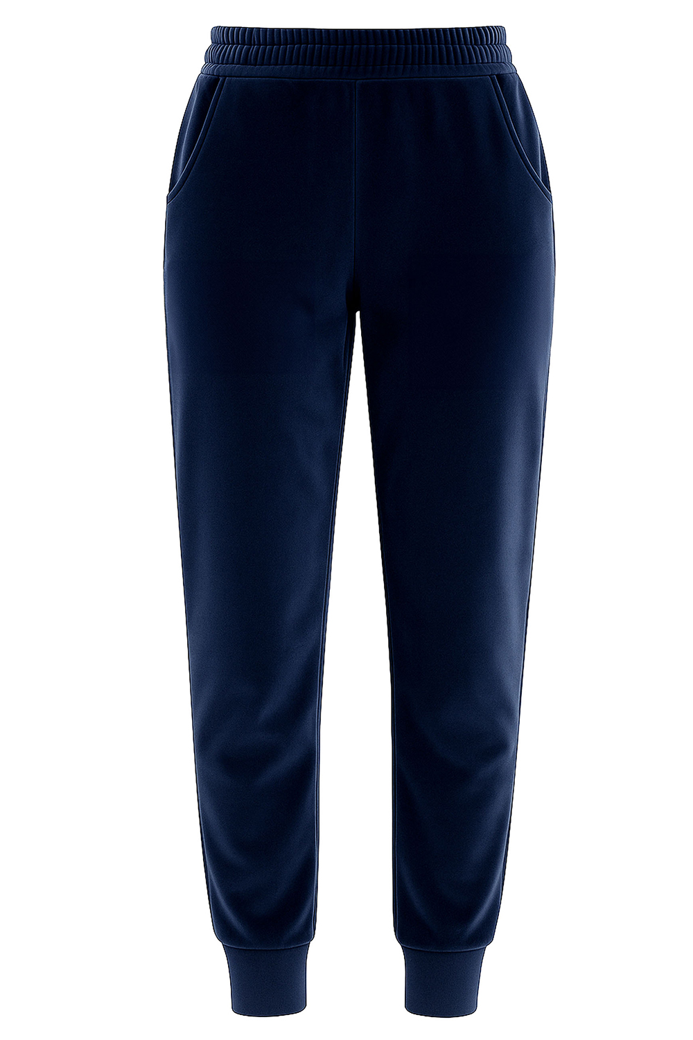 Vivisence Women Joggers Cotton Knit Pockets Elastic Waist Lounge Trousers 9101, dark blue