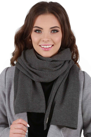 Vivisence Elegant Women's Winter Set Classic Beret And Matching Wool Scarf Made From Warm And Soft Fabric Ideal For Cold Winter And Autumn Weather, dark grey