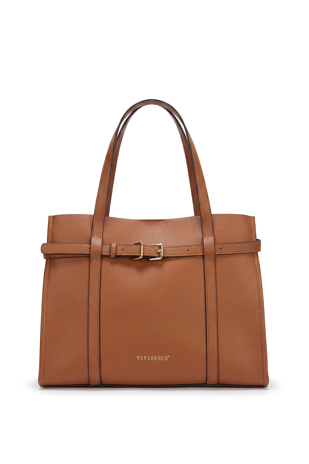 Vivisence Women Top Handle Bag Magnetic Closure Versatile Carry And Organization, Light Brown