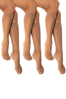 Vivisence Women's Knee-High Socks 3-Pack 20 DEN Soft And Comfortable Design With Reinforced Toe Area And Wide Ribbing Without Pressing Ideal For Everyday Wear, daino