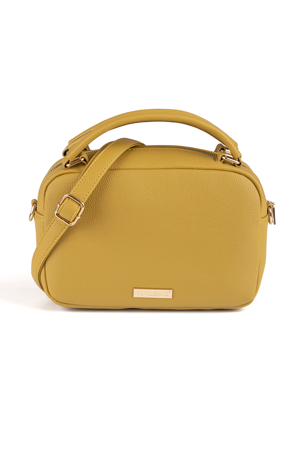 Vivisence Women's Shoulder Bag Woven Front Design Stylish and Functional, yellow