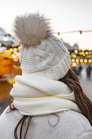 Vivisence Écharpe Tube Tricotée Femme Chaude Et Confortable Pour L’Hiver 7103, écru