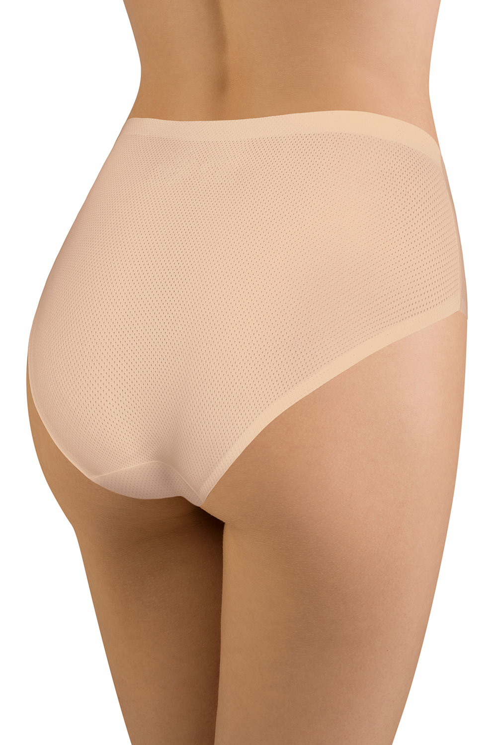 Vivisence Dame Slip 3-er Pack Unterhose Glatt Voll Nahtlos Hoher Bund 4013, beige