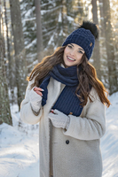 Vivisence Écharpe Femme Hiver Douce Et Chaude Pour Les Journées Froides 7015S, bleu foncé