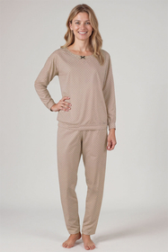 Vivisence Two-piece women's pyjama set 2023, Beige