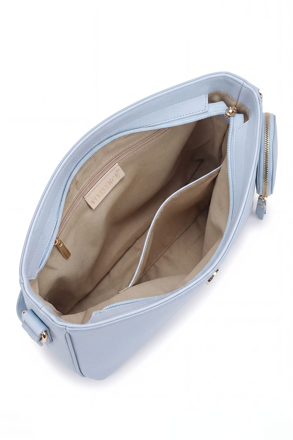 Vivisence Women Shoulder Bag With Pouch Zip Closure Adjustable Strap For Easy Carry, baby blue