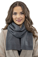 Vivisence Femme Béret Et Écharpe Pour l'Automne et l'Hiver Ensemble En Laine Avec Application Florale Style Classique Confortable Et Élégant Parfait Pour Lhiver Cadeau 7006Kmpl, gris foncé