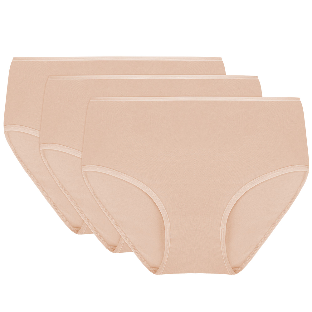 Vivisence women's smooth high waist briefs  4001, beige