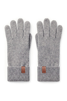 Vivisence Damen Strickhandschuhe mit Bündchen warm und elastisch, grau